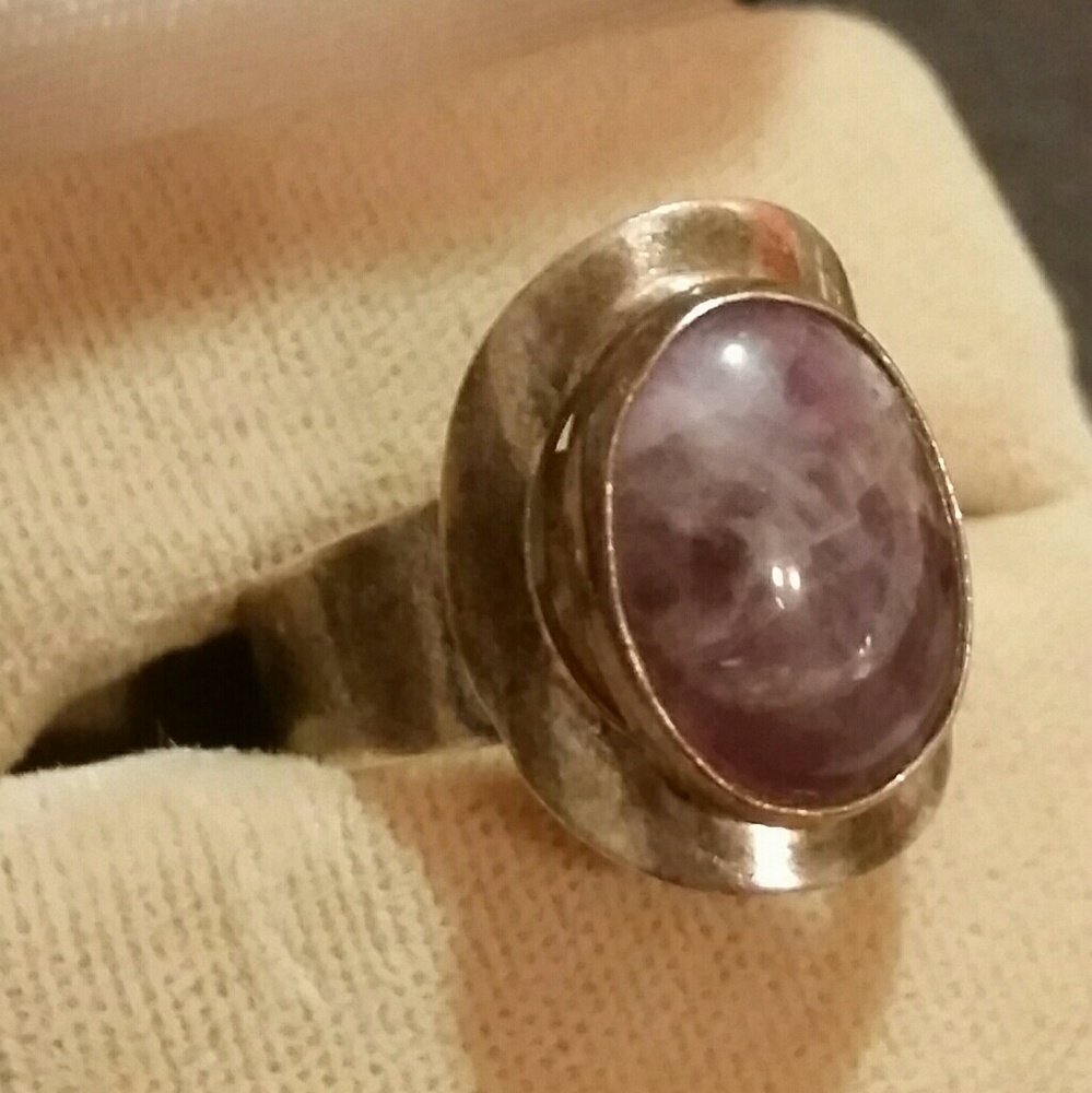 SILVER & AGATE RING - Picture 3 of 4